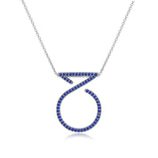 Pendant Ring Necklace In White Gold With Sapphire - K.S. Sze & Sons