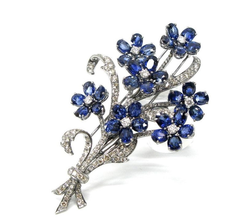 Sapphire & Diamond & Brooch