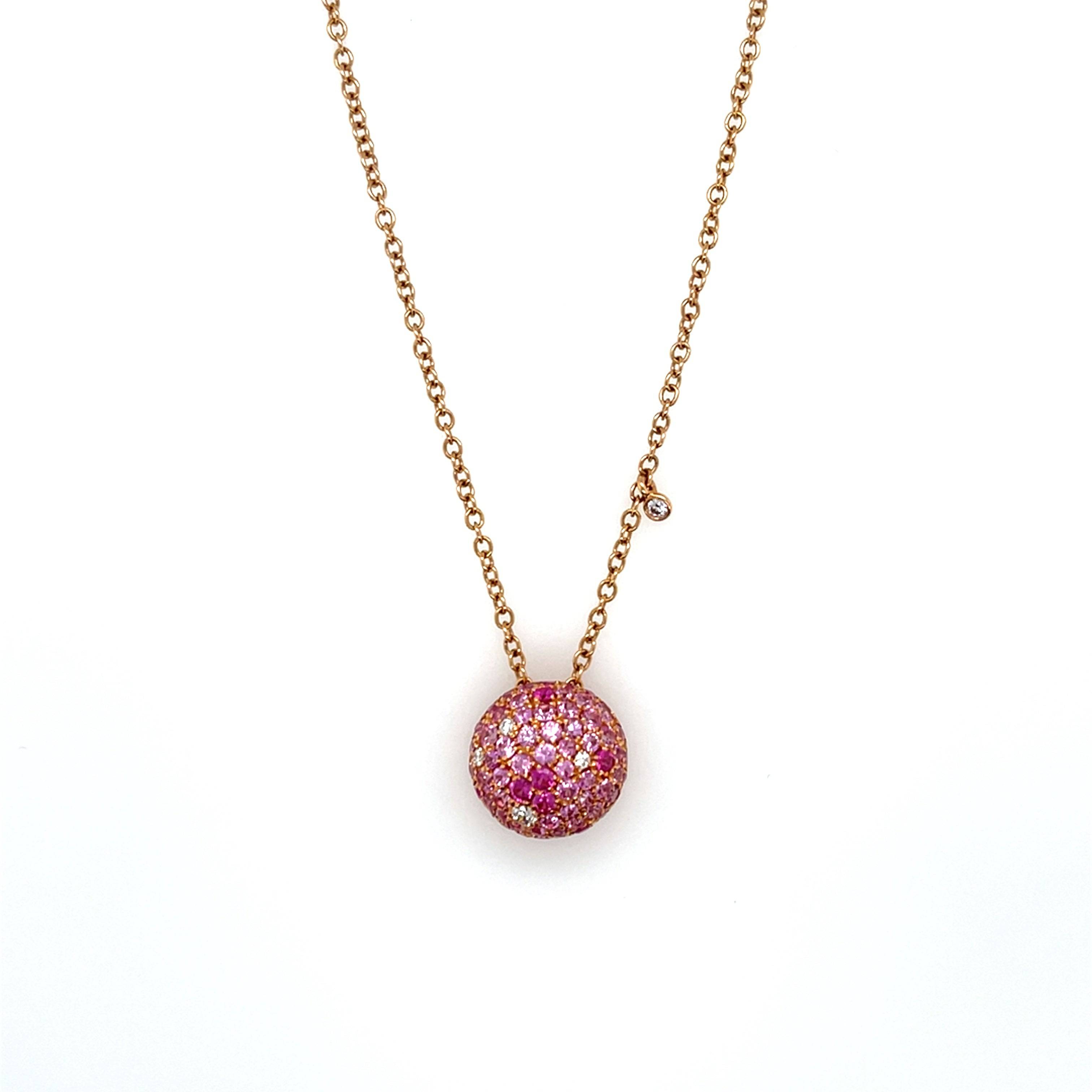 Pink Sapphire & Diamond Necklace - K.S. Sze & Sons