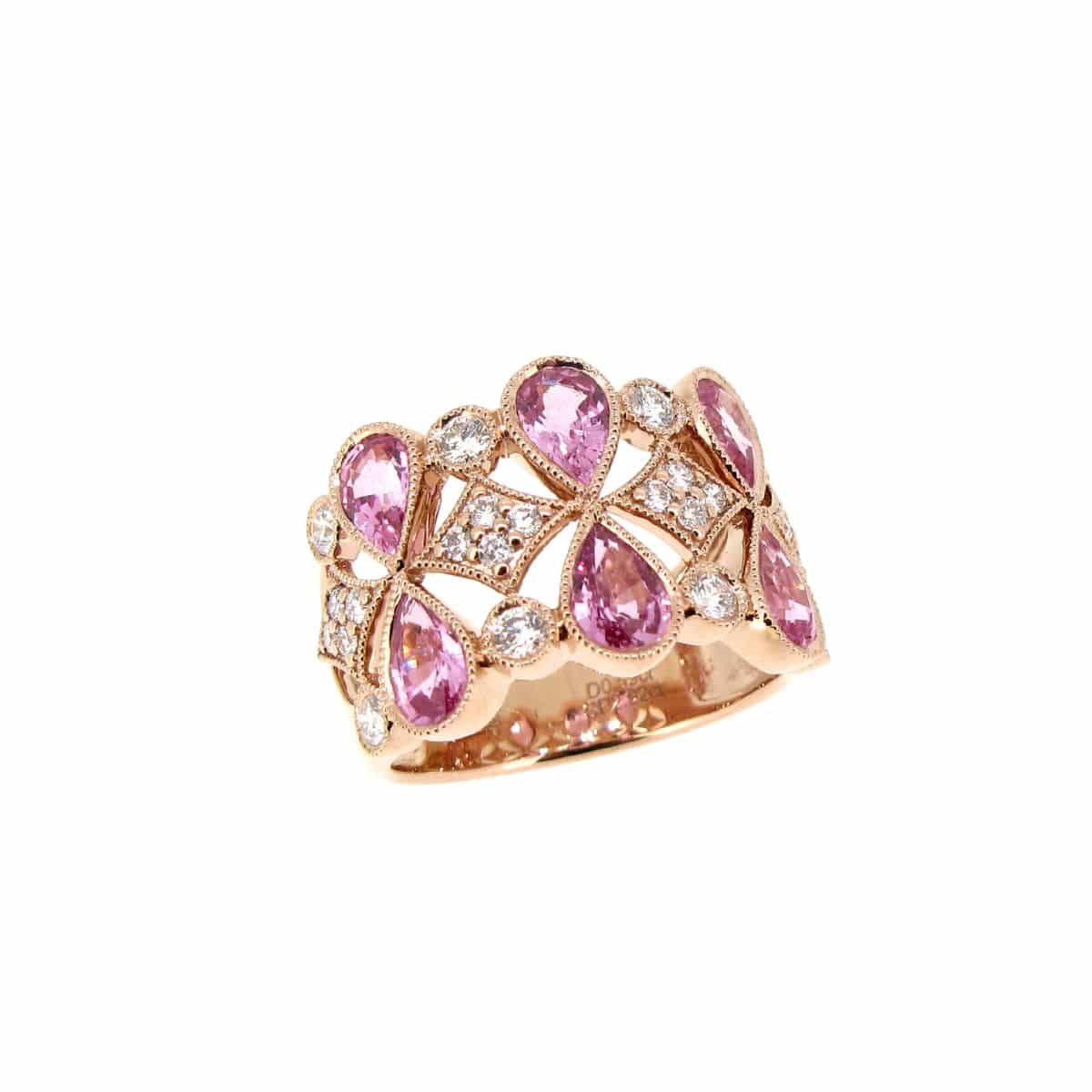 Pink Sapphire & Diamond Ring - K.S. Sze & Sons