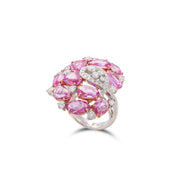 Pink Sapphire & Diamond Ring