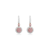 Pink & White Diamond Earrings