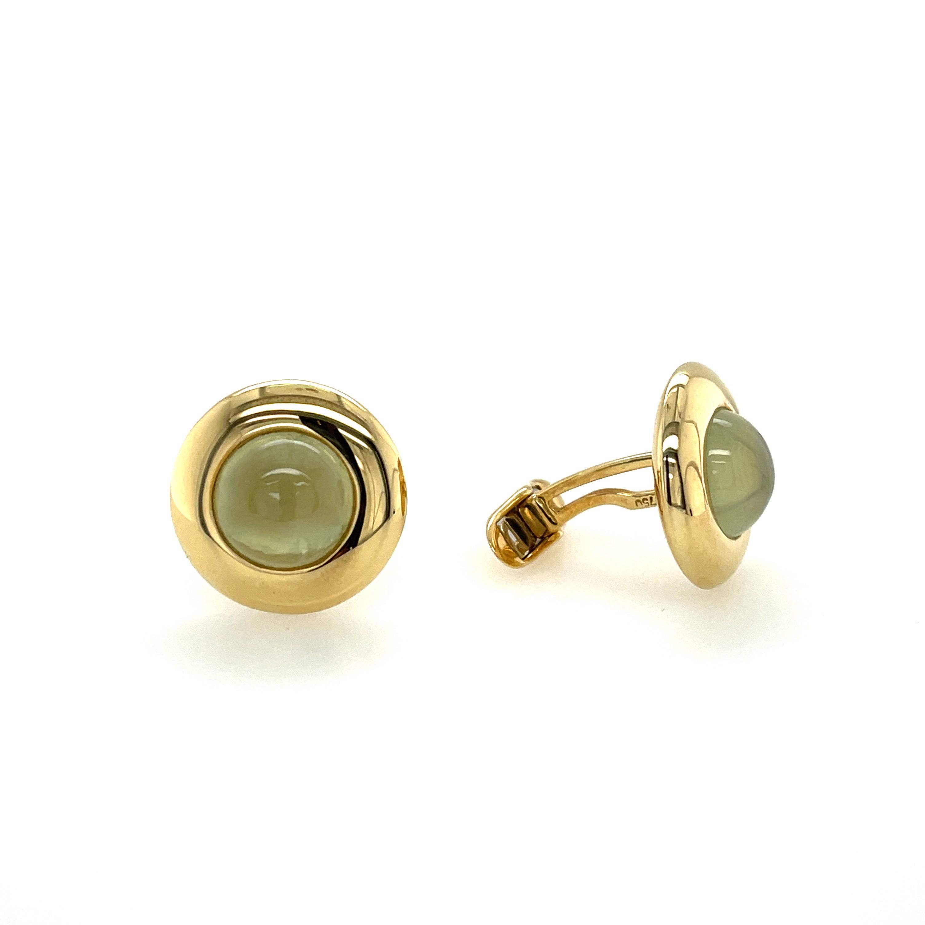 Prehnite Cufflinks - K.S. Sze & Sons