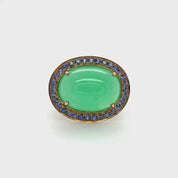 Chrysoprase & Sapphire Ring