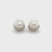 South Sea Pearl & Diamond Earrings