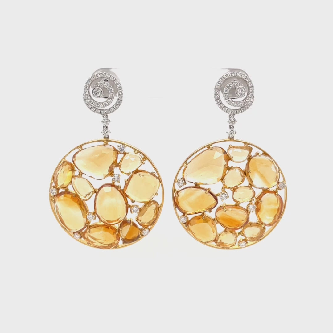 Citrine & Diamond Earrings