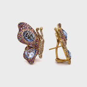 Sapphire & Diamond Butterfly Earrings