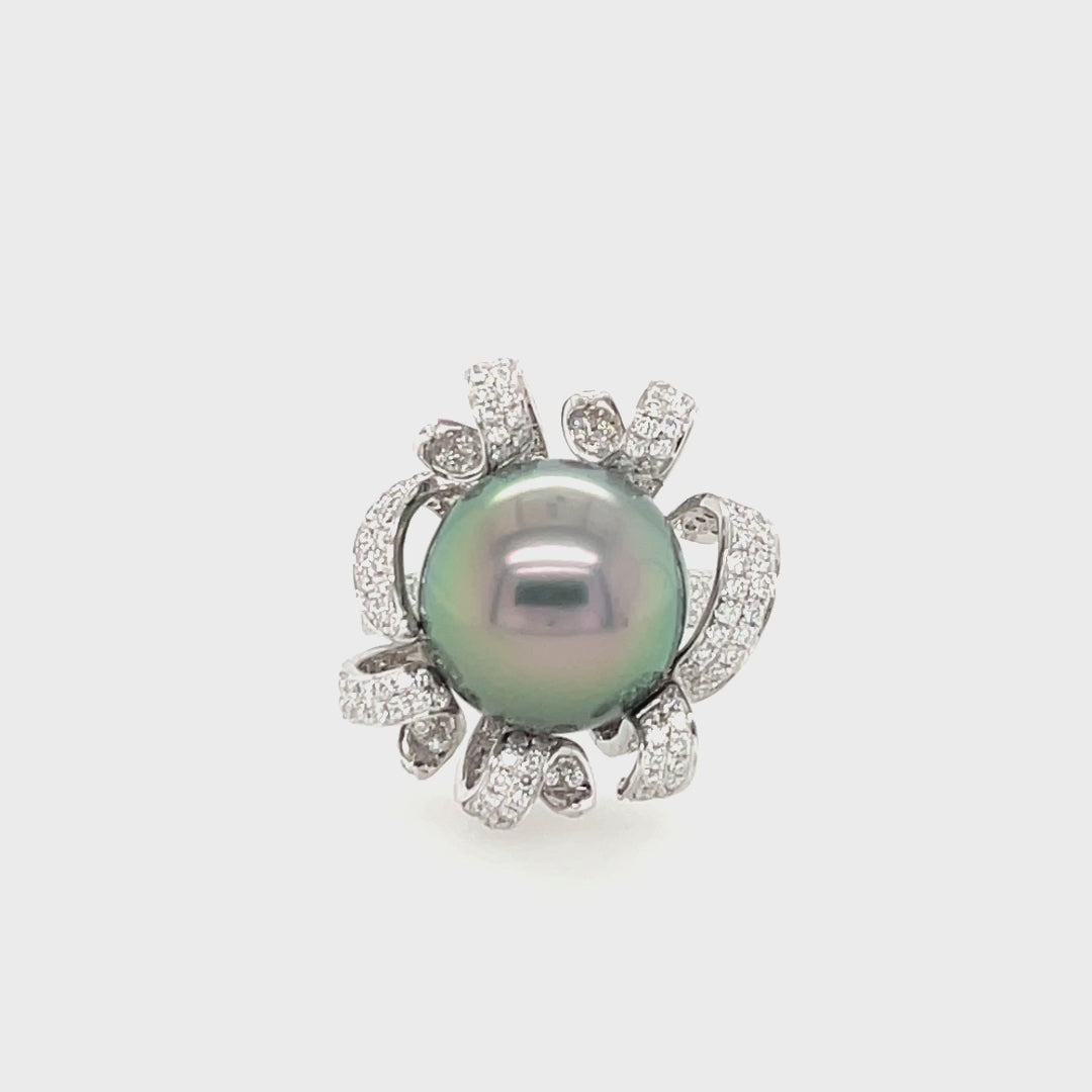 Tahitian South Sea Pearl & Diamond Ring