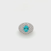 Paraiba & Diamond Ring (GRS Certificate)