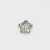 Tappered & Round Diamond Star Ring