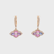 Multicolored Sapphire & Diamond Earrings