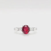 Oval-Shaped Ruby & Diamond Ring (Guild Certificate)