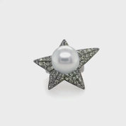 Tahitian South Sea Pearl & Sapphire Star Ring