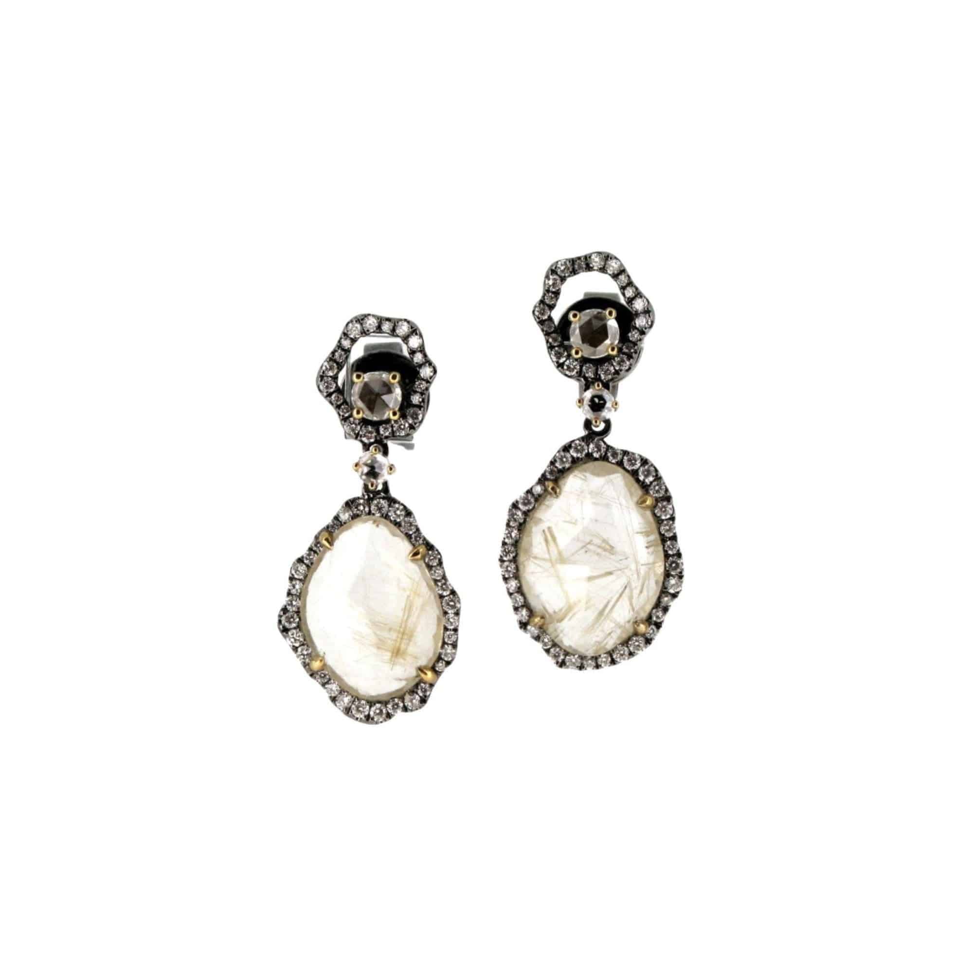 Quartz & Diamond Earrings