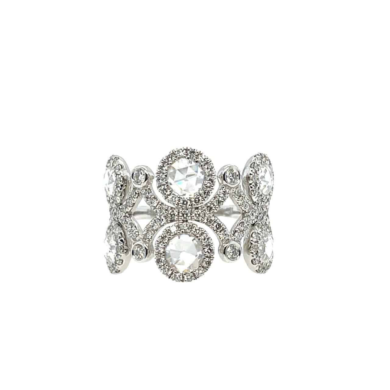 Regal Ring with Rose Cut Diamonds - K.S. Sze & Sons