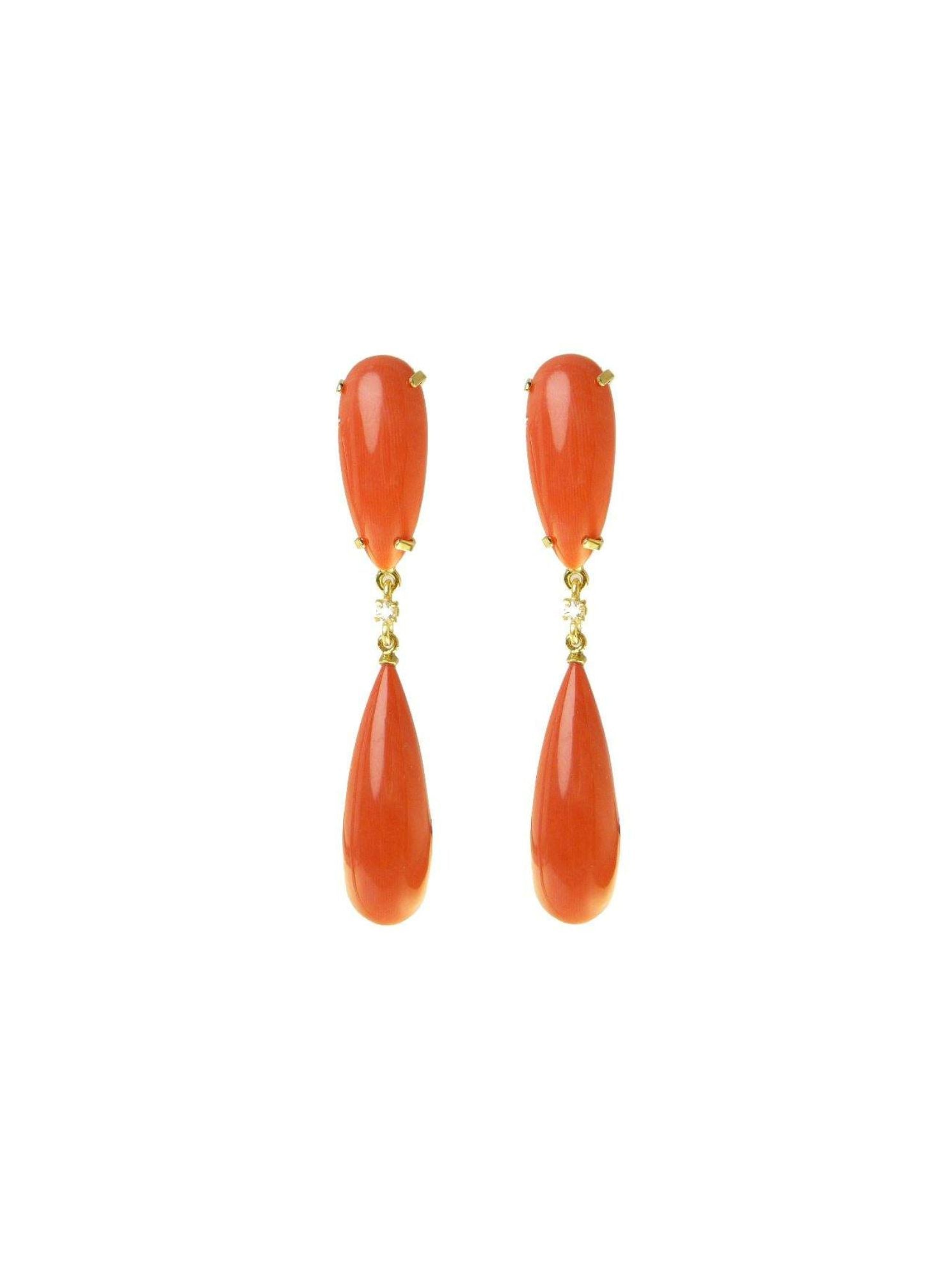 Coral & Diamond Earrings - K.S. Sze & Sons