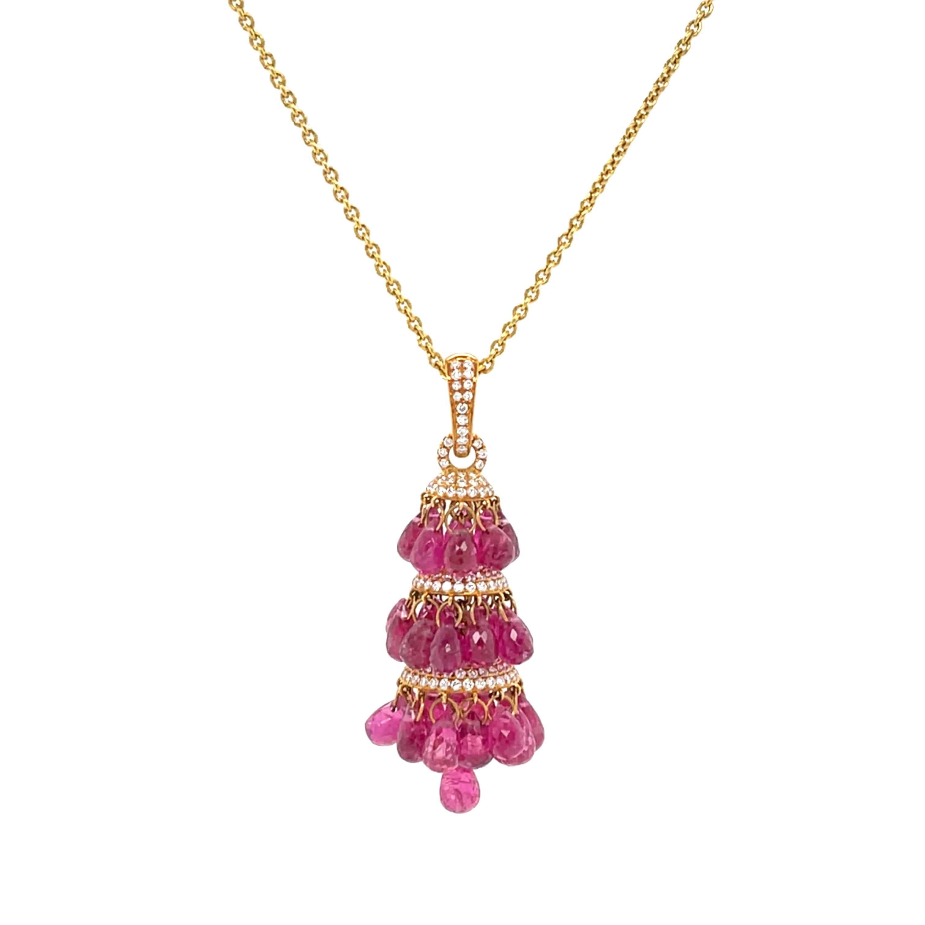 Rubellite & Diamond Pendant - K.S. Sze & Sons