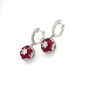 Ruby & Diamond Drop Earrings - K.S. Sze & Sons