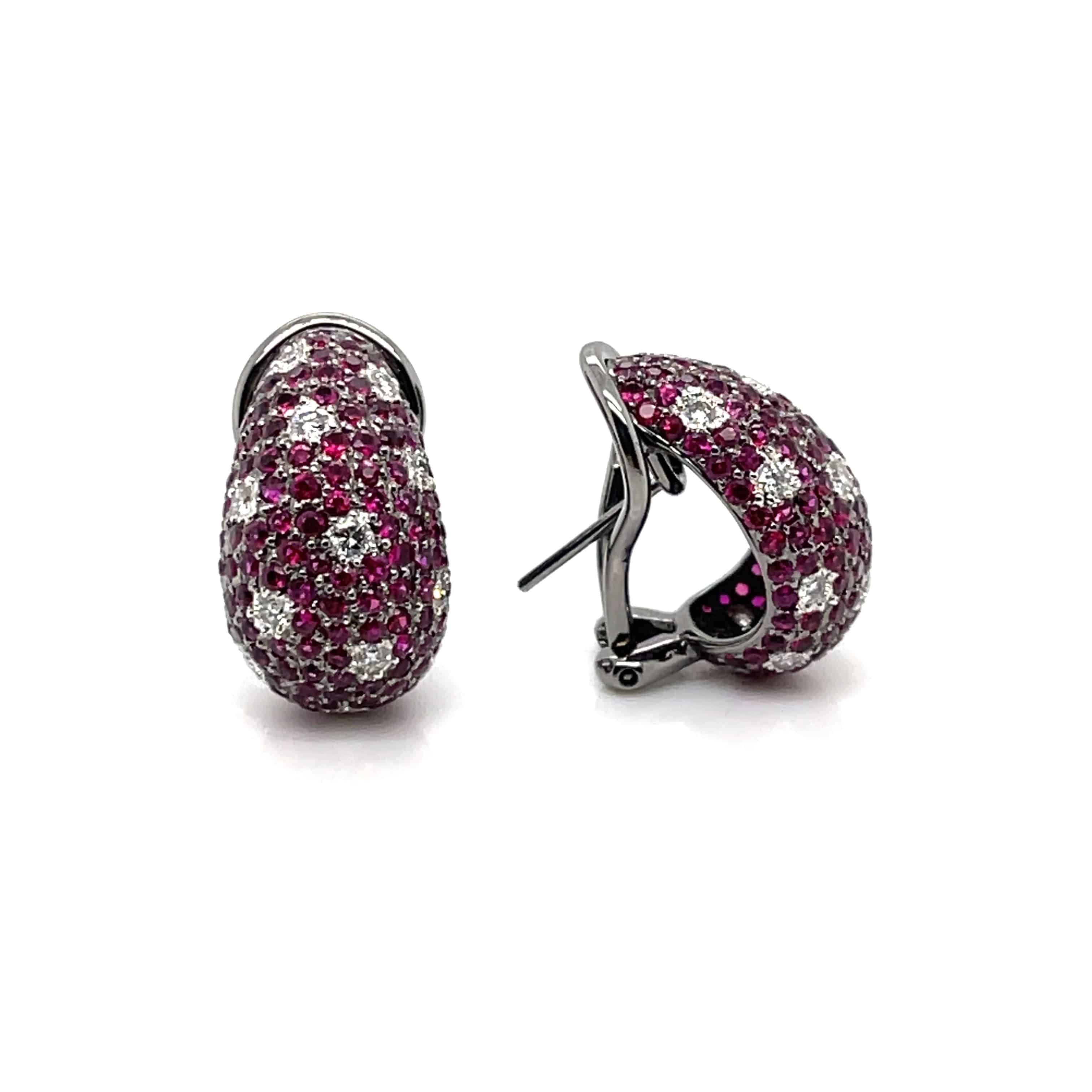 Ruby & Diamond Earrings - K.S. Sze & Sons