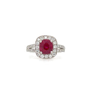 Ruby & Diamond Ring (GRS Certificate) - K.S. Sze & Sons