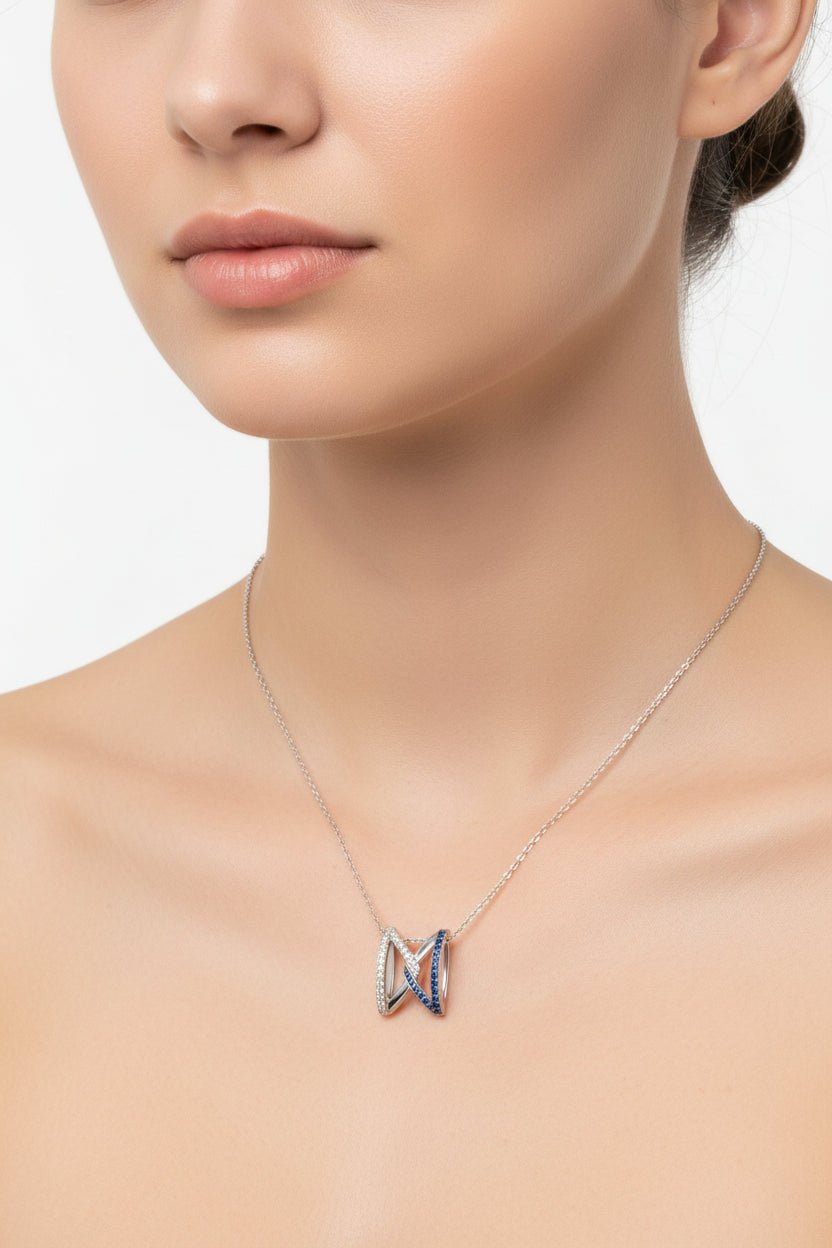 The Big Z Necklace In White Gold With Sapphire And Diamonds