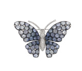 Sapphire & Diamond Butterfly Brooch