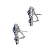 Sapphire & Diamond Floral Earrings