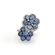 Sapphire & Diamond Floral Ring - K.S. Sze & Sons