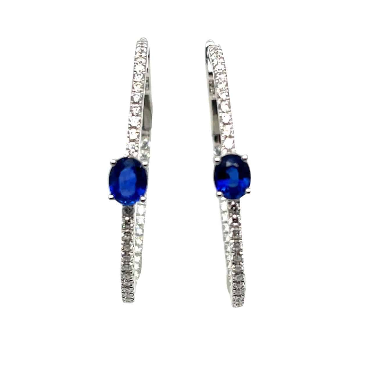 Sapphire & Diamond Hoop Earring - K.S. Sze & Sons