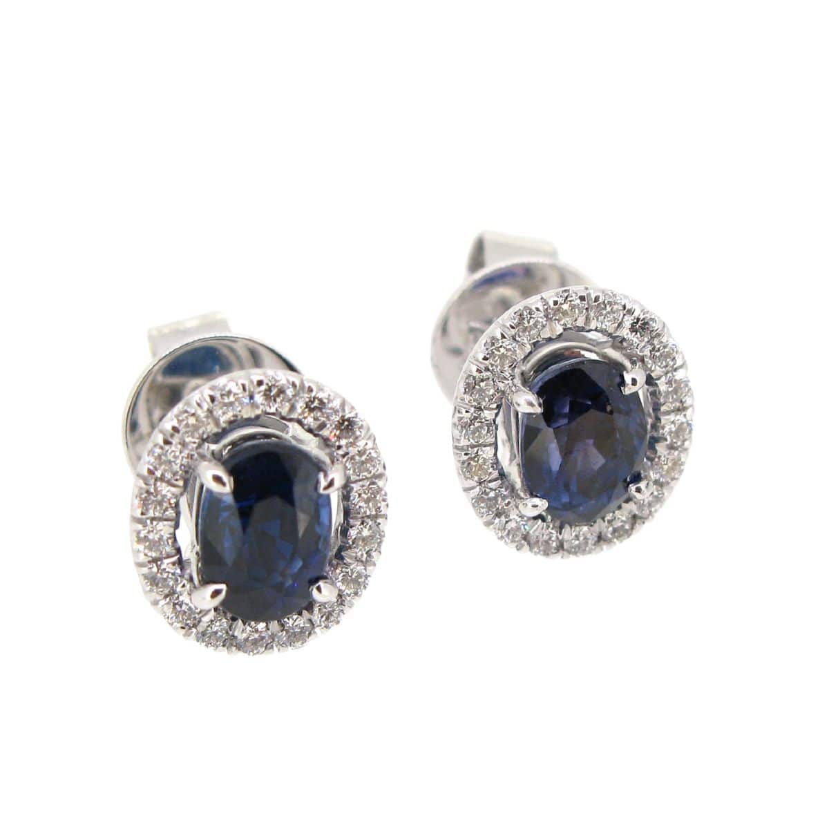 Sapphire & Diamond Stud Earring - K.S. Sze & Sons