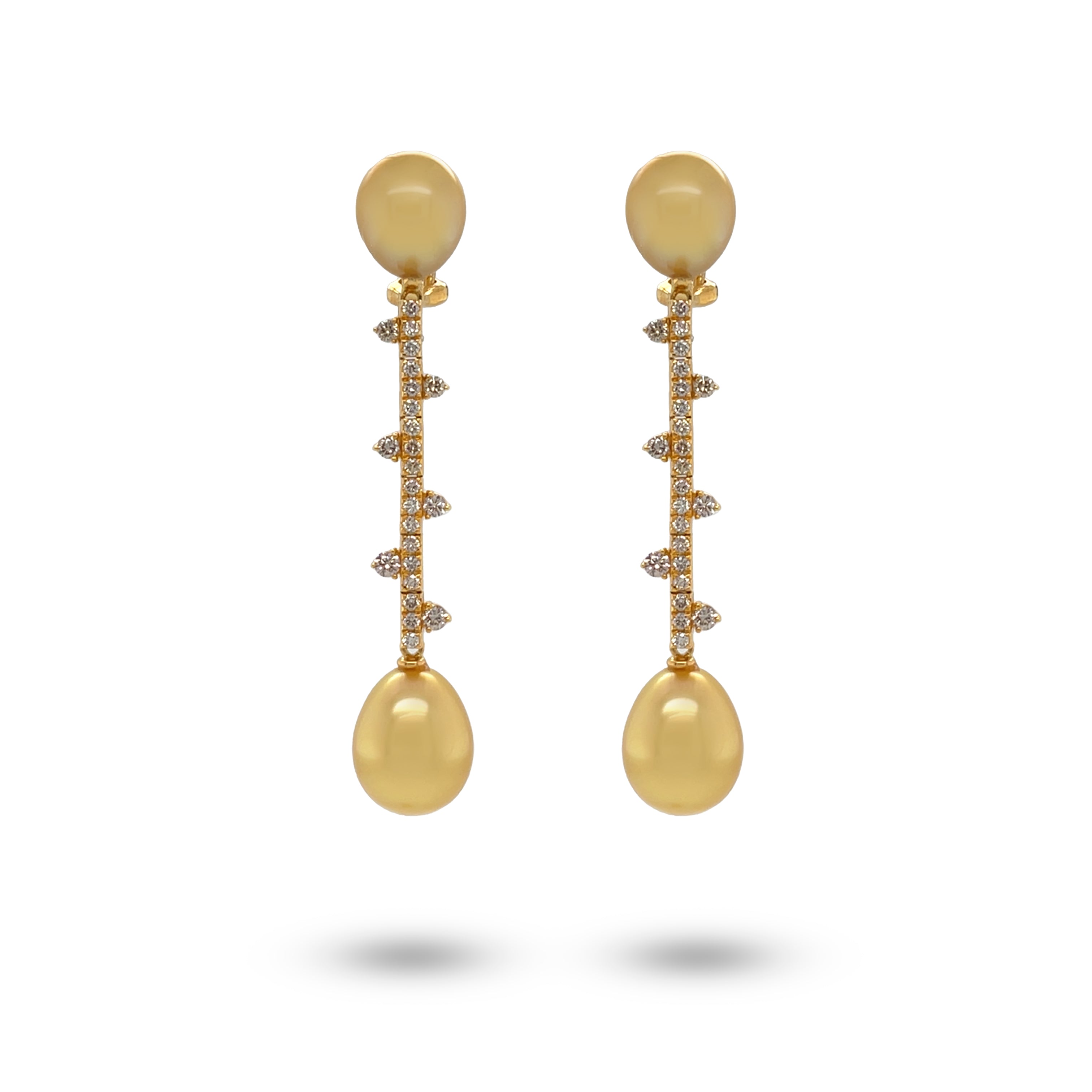 South Sea Pearl & Diamond Drop Earrings