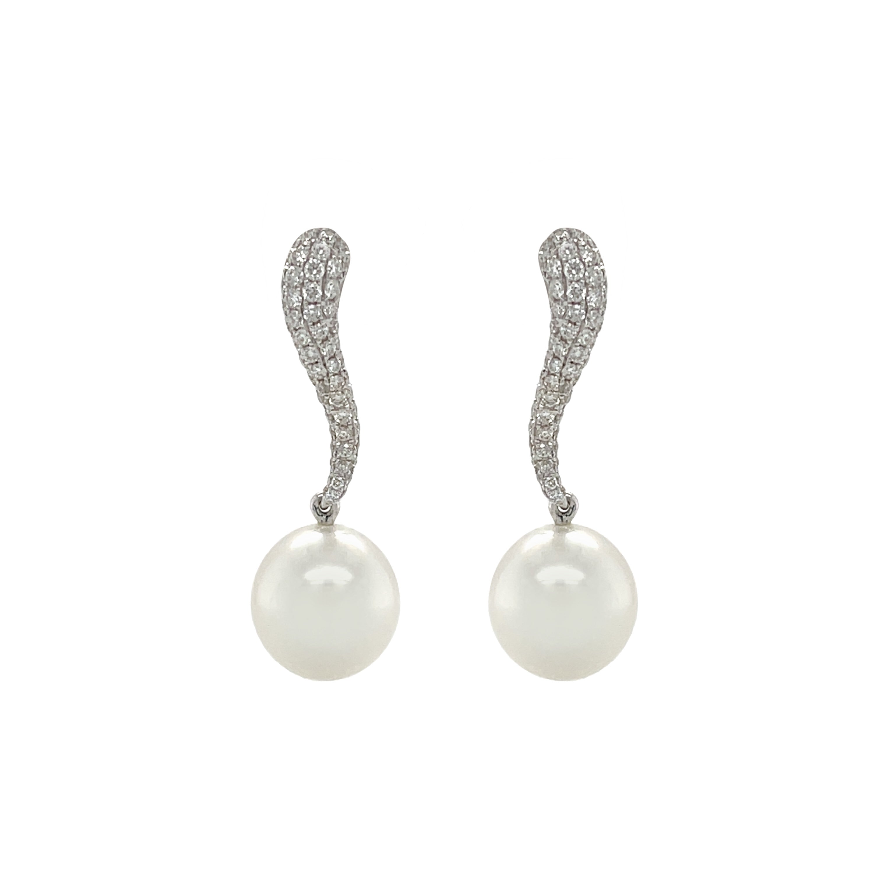 South Sea Pearl & Diamond Earrings - K.S. Sze & Sons