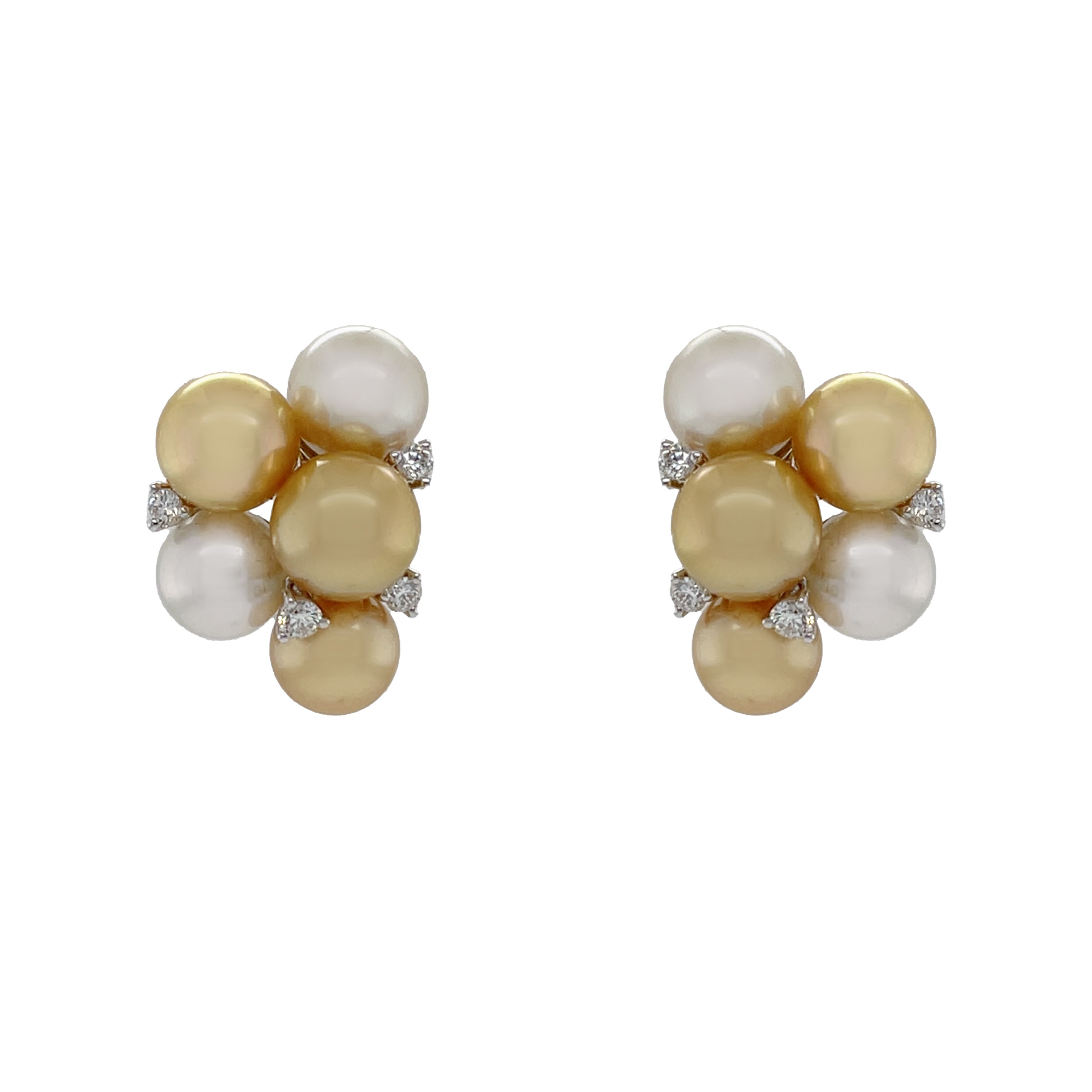 South Sea Pearl & Diamond Earrings - K.S. Sze & Sons