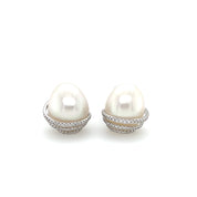 South Sea Pearl & Diamond Earrings - K.S. Sze & Sons