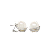 South Sea Pearl & Diamond Earrings - K.S. Sze & Sons