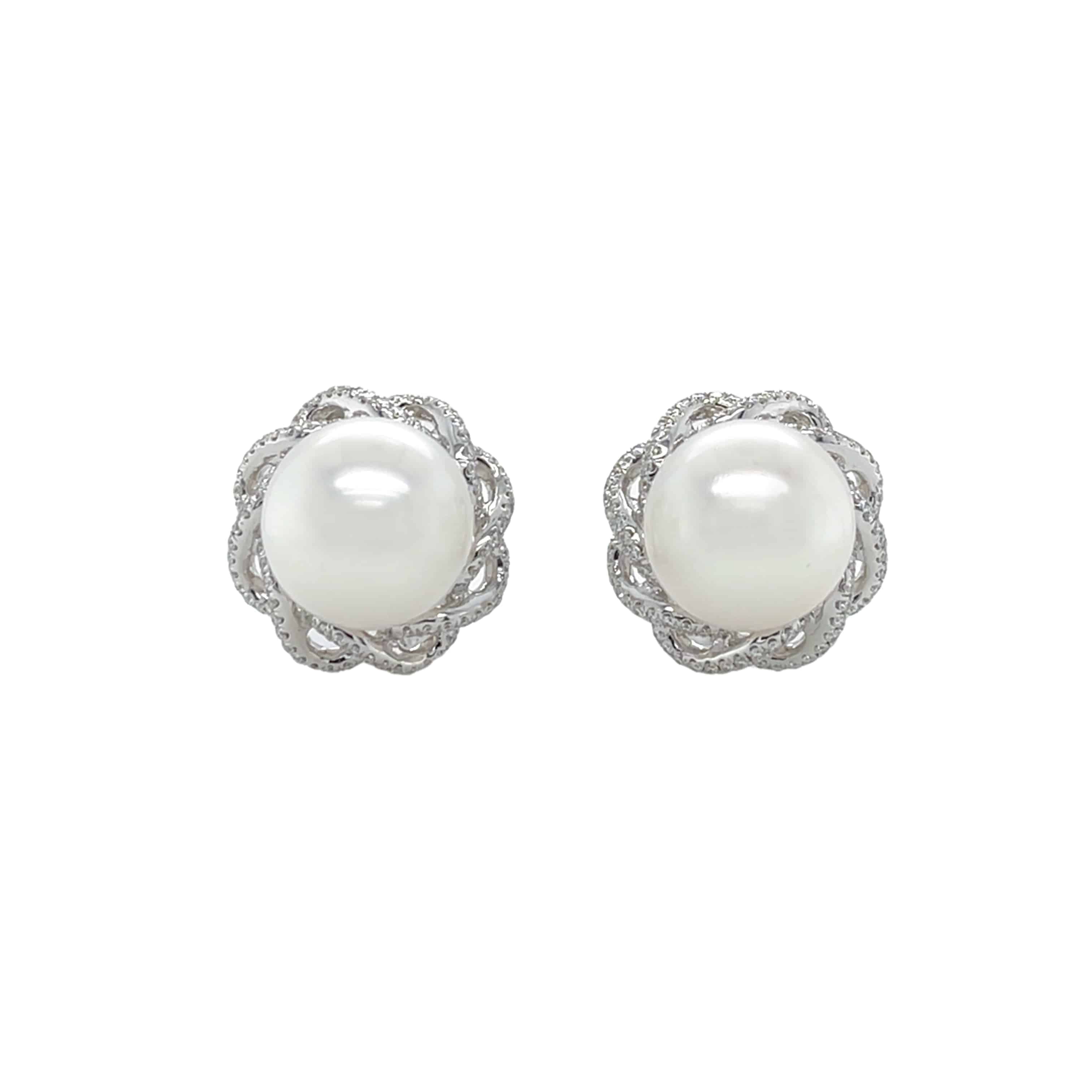 South Sea Pearl & Diamond Earrings - K.S. Sze & Sons