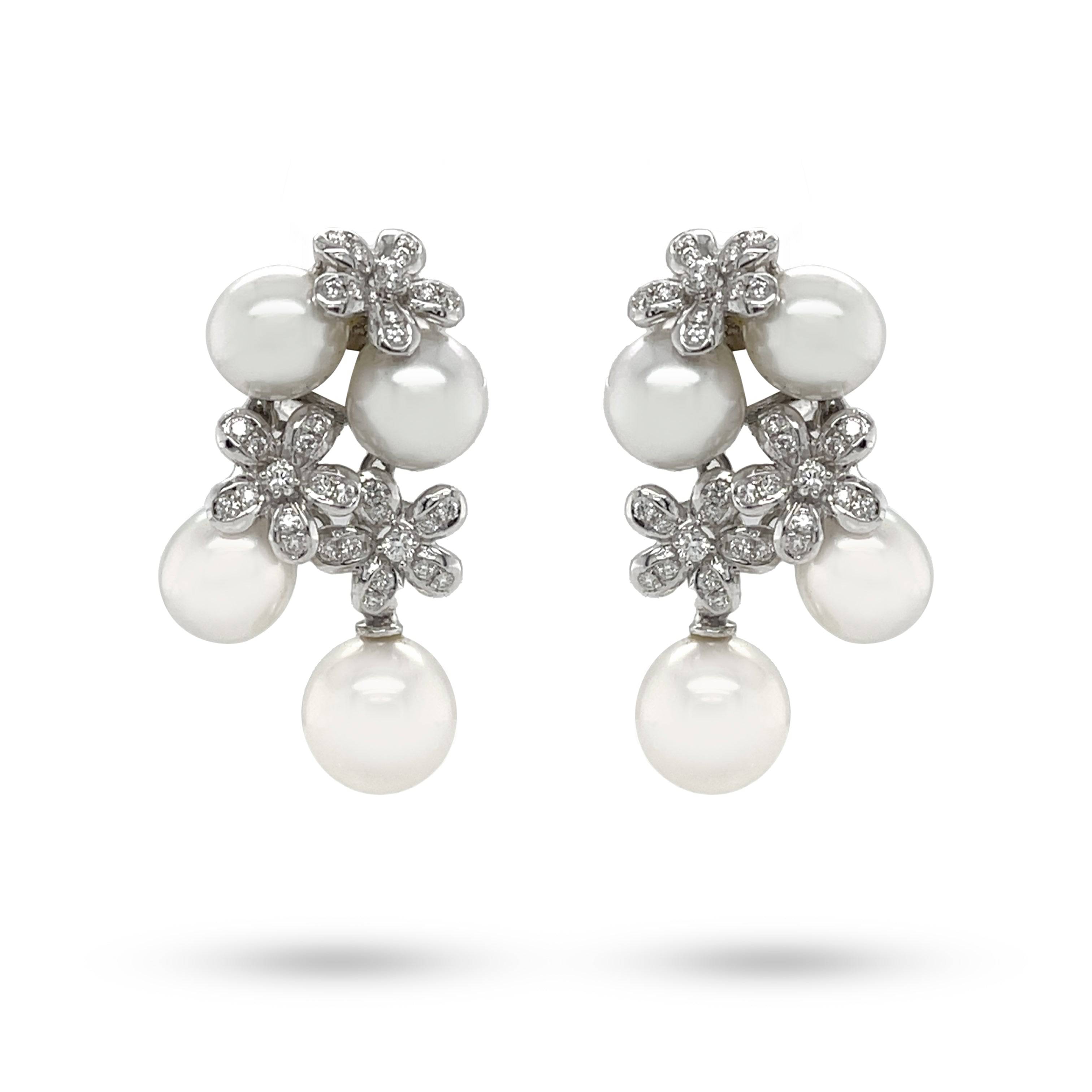 South Sea Pearl & Diamond Earrings - K.S. Sze & Sons