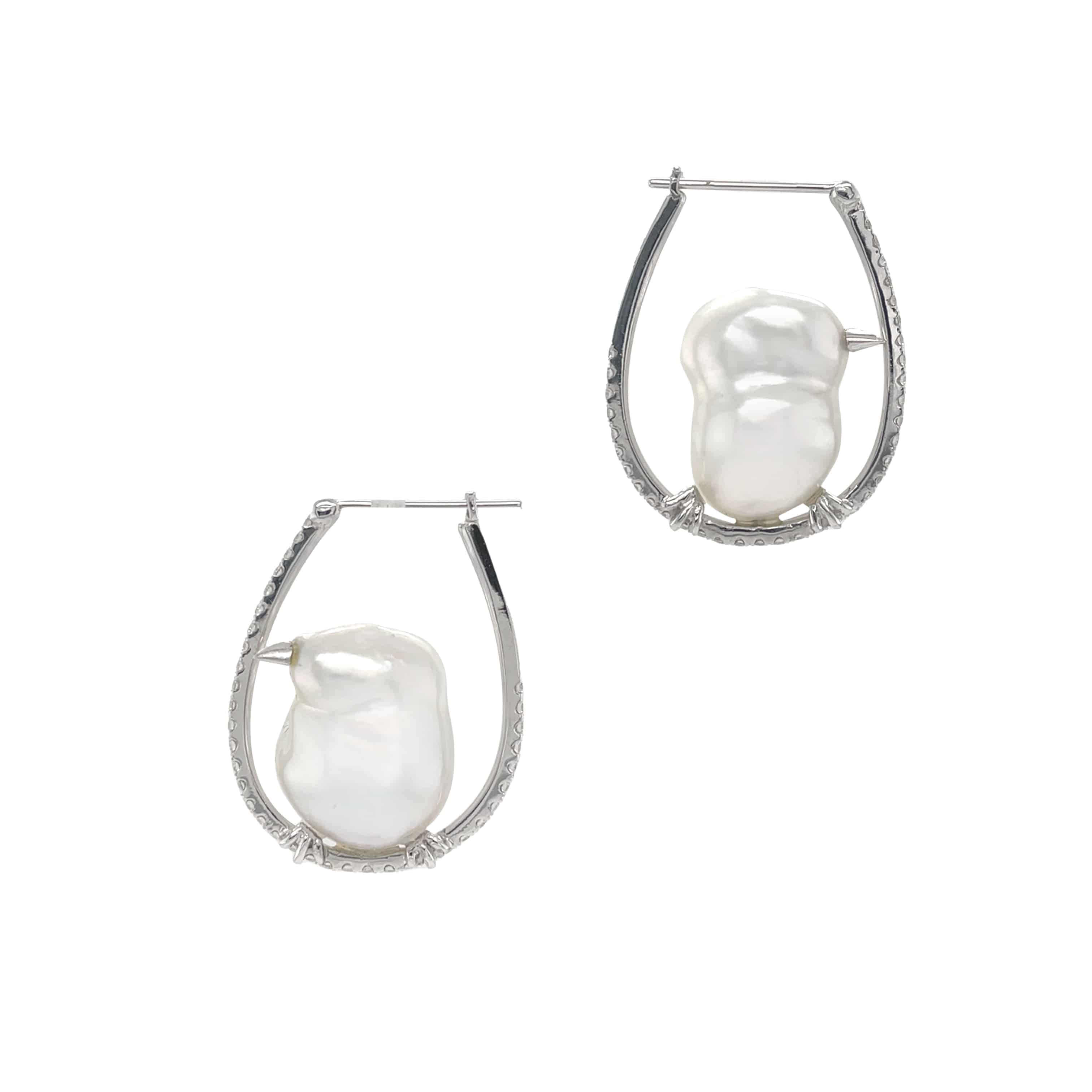 South Sea Pearl & Diamond Earrings - K.S. Sze & Sons