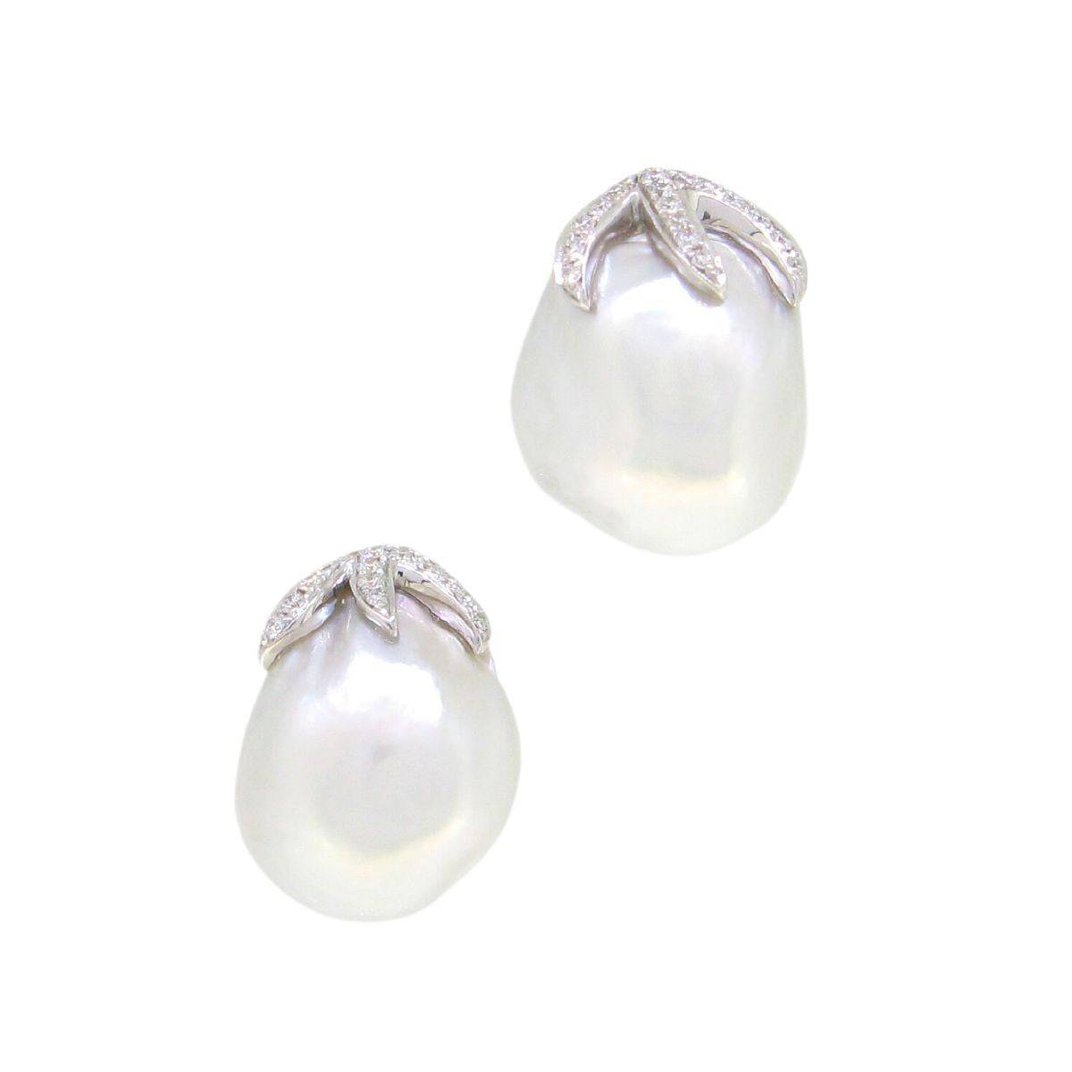 South Sea Pearl & Diamond Earrings - K.S. Sze & Sons