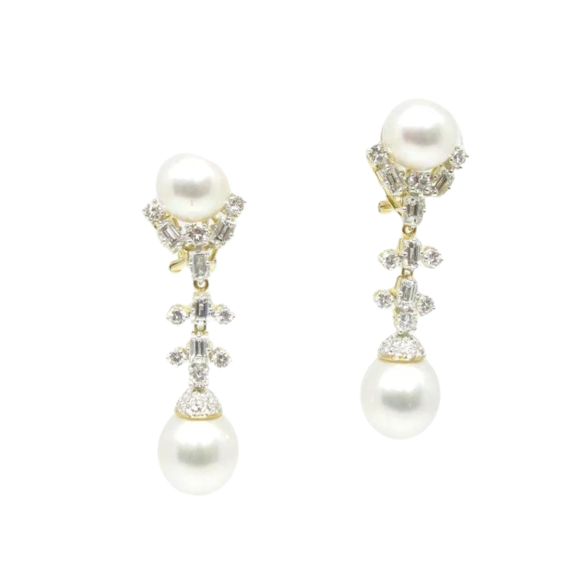 South Sea Pearl & Diamond Earrings