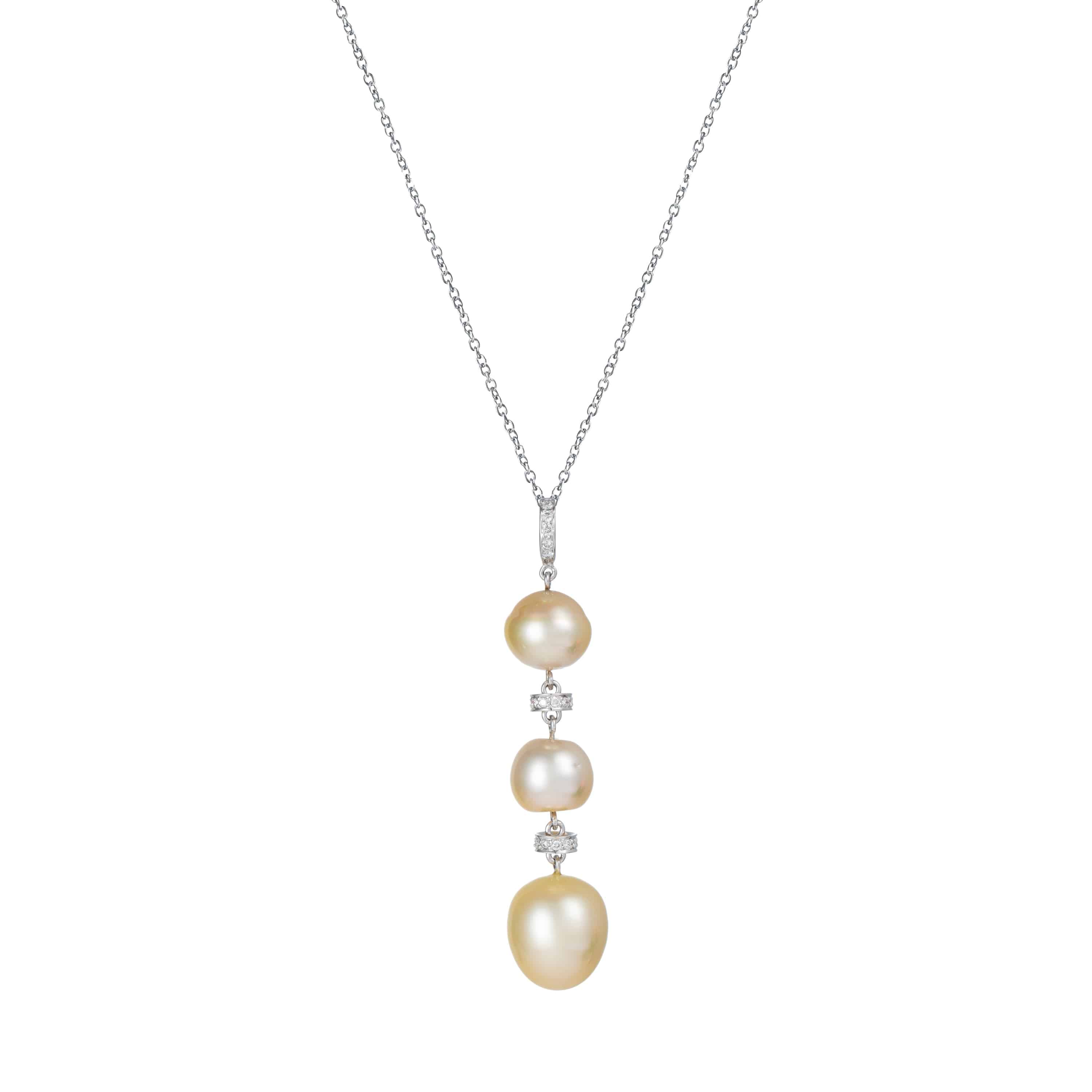 South Sea Pearl & Diamond Pendant - K.S. Sze & Sons