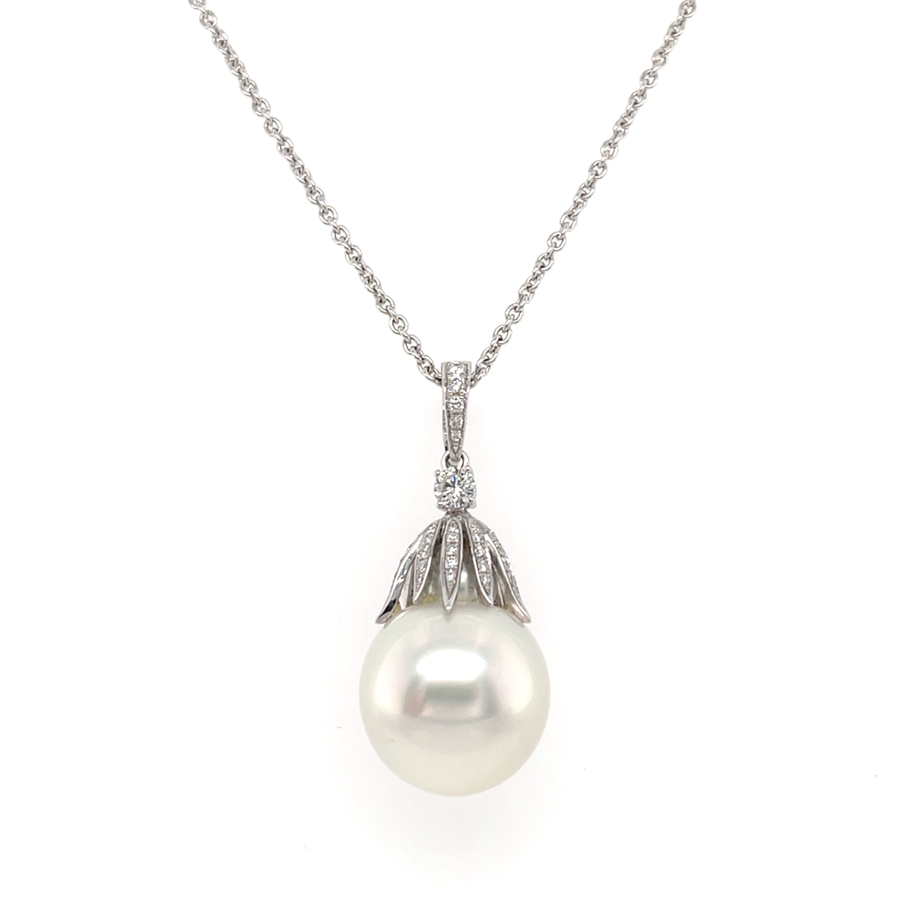 South Sea Pearl & Diamond Pendant - K.S. Sze & Sons