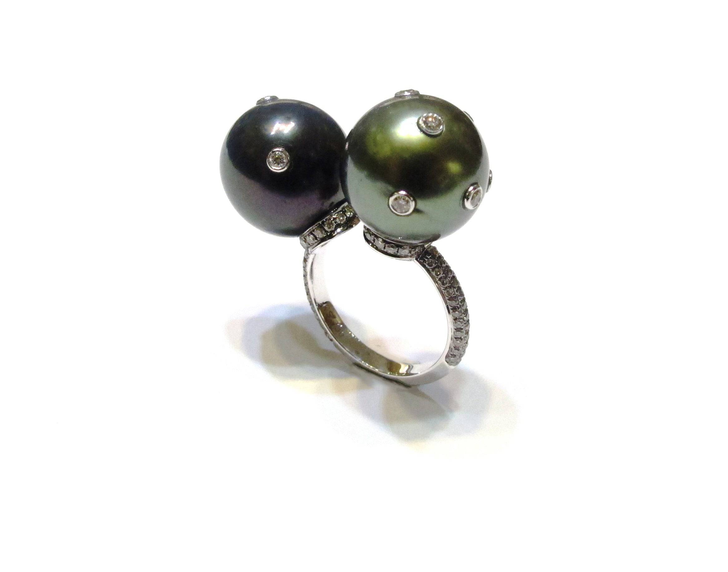 Tahiti South Sea Pearl & Diamond Ring - K.S. Sze & Sons