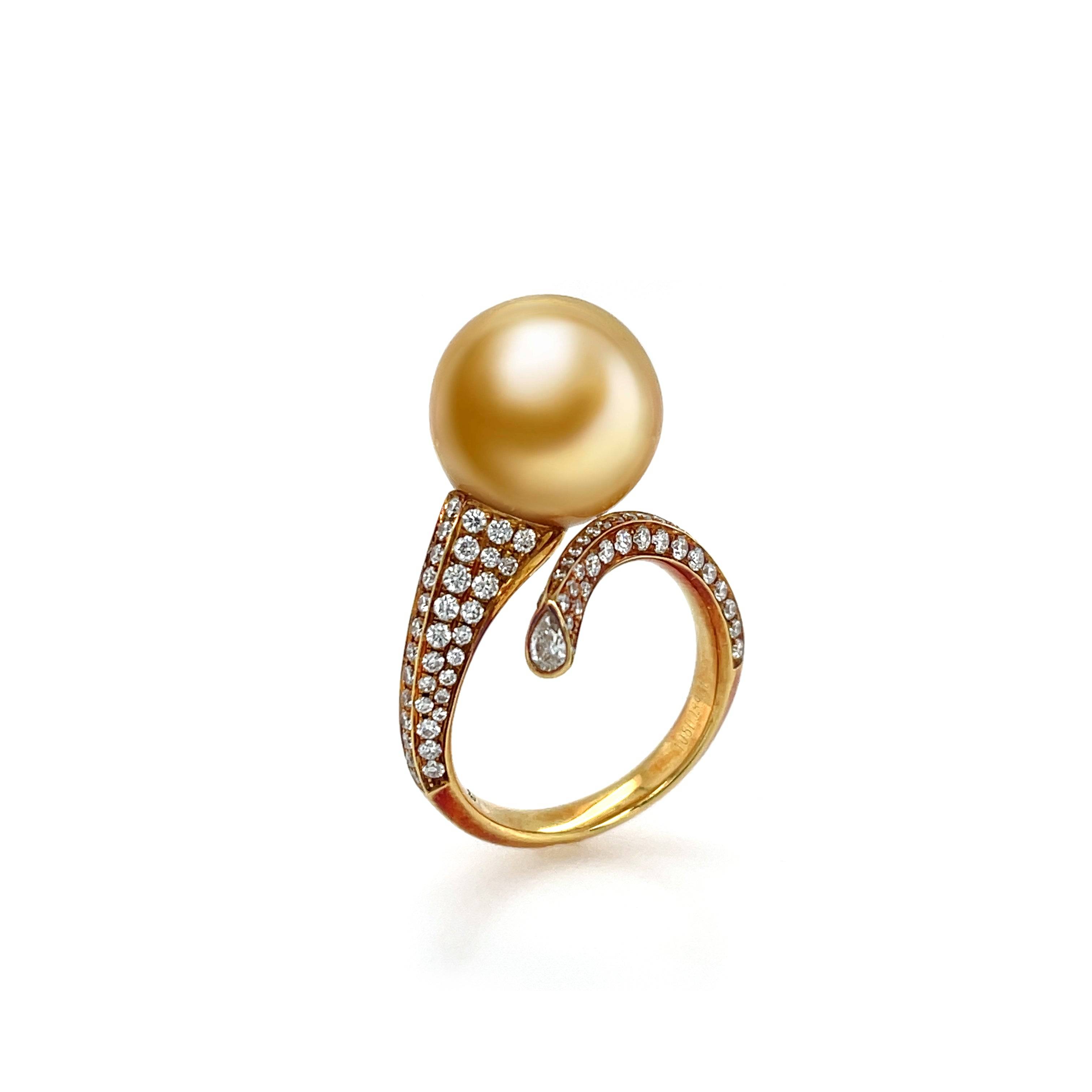 South Sea Pearl & Diamond Ring - K.S. Sze & Sons