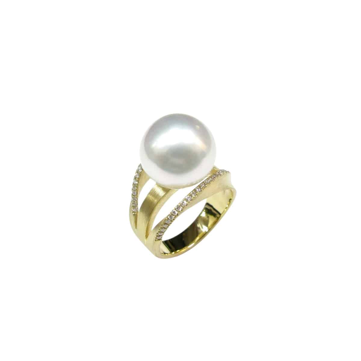 South Sea Pearl & Diamond Ring - K.S. Sze & Sons