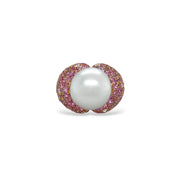 South Sea Pearl, Diamond & Sapphire Ring