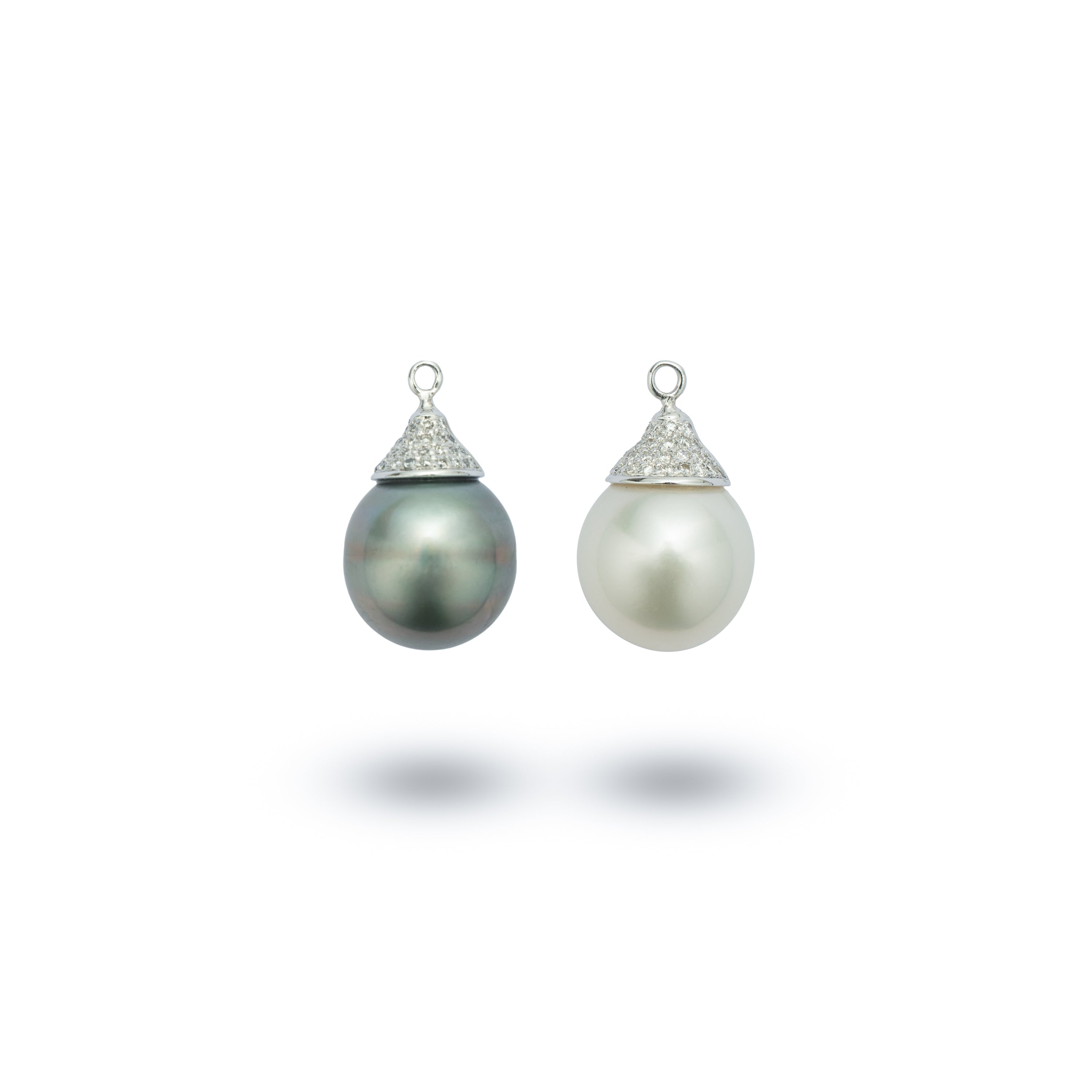 South Sea Pearl & White Diamond Earrings