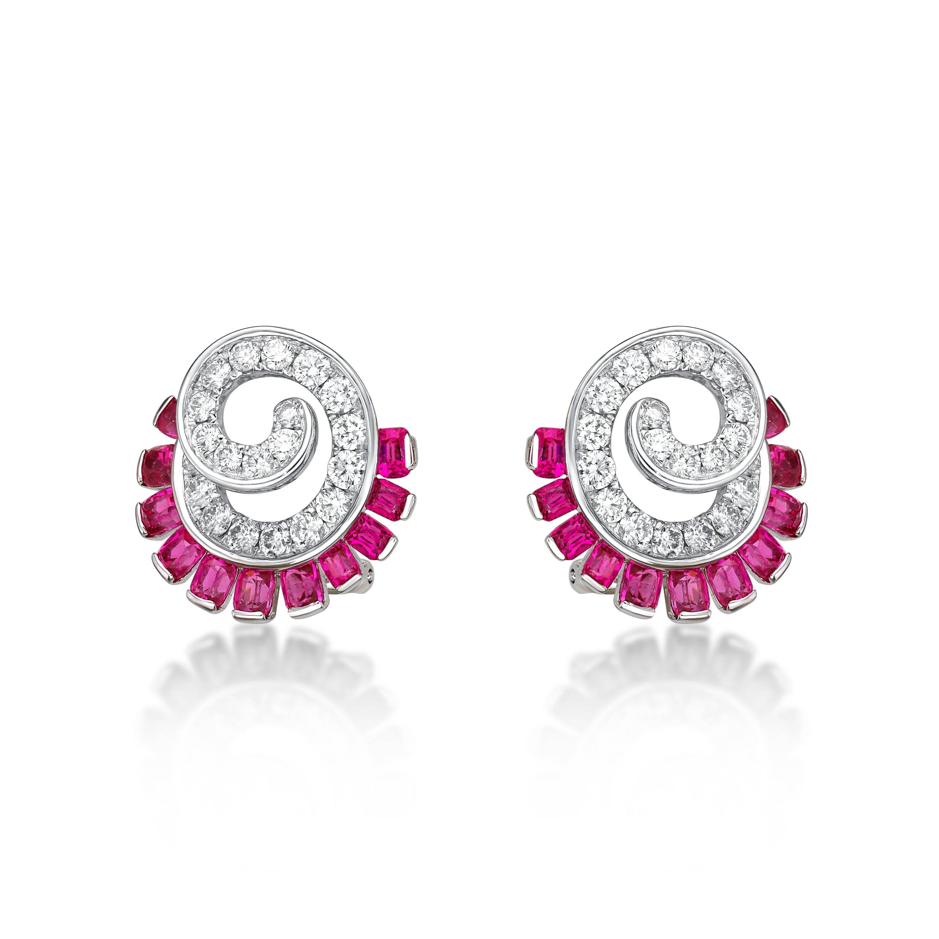 Spinel & Diamond Earrings - K.S. Sze & Sons