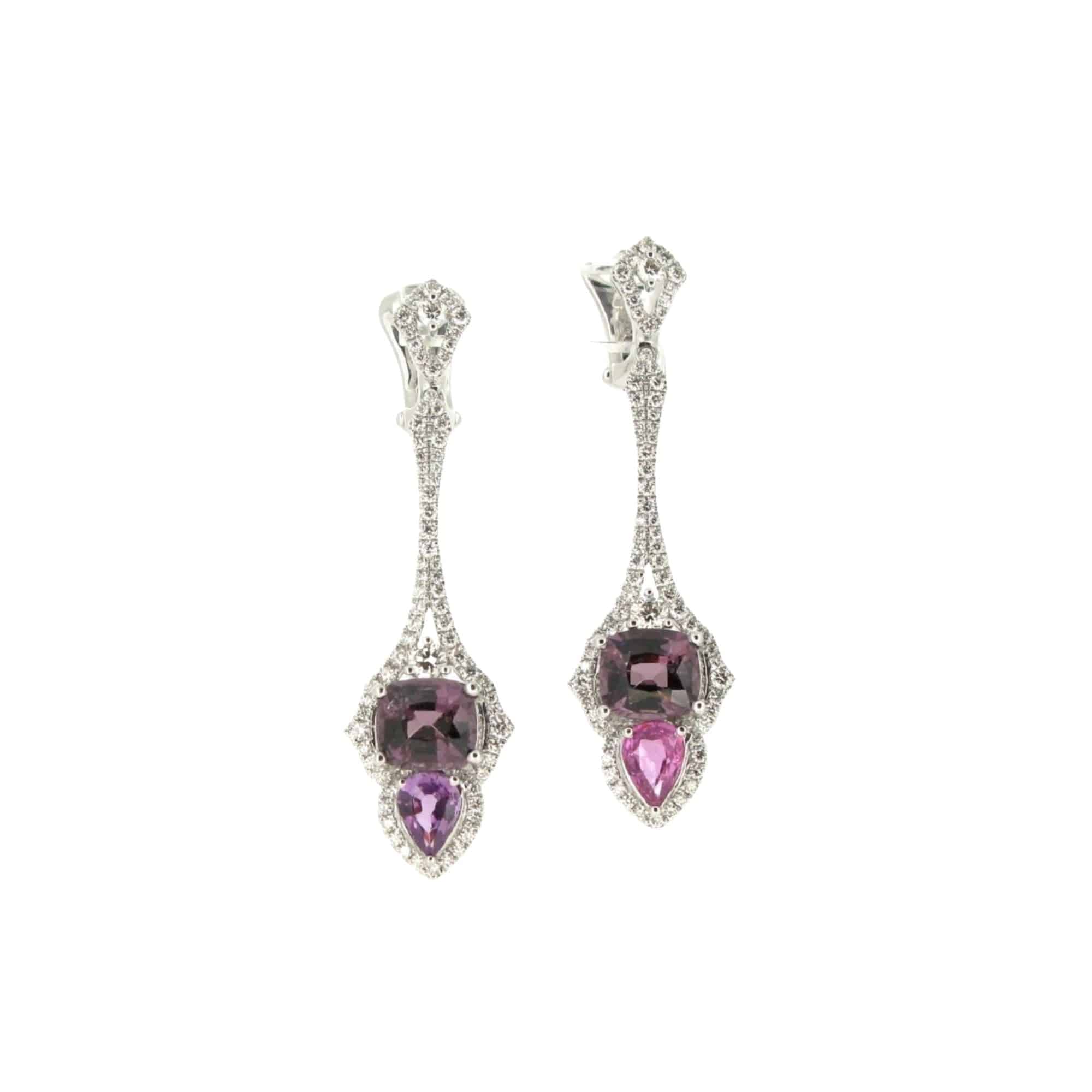 Spinel, Sapphire & Diamond Earrings - K.S. Sze & Sons