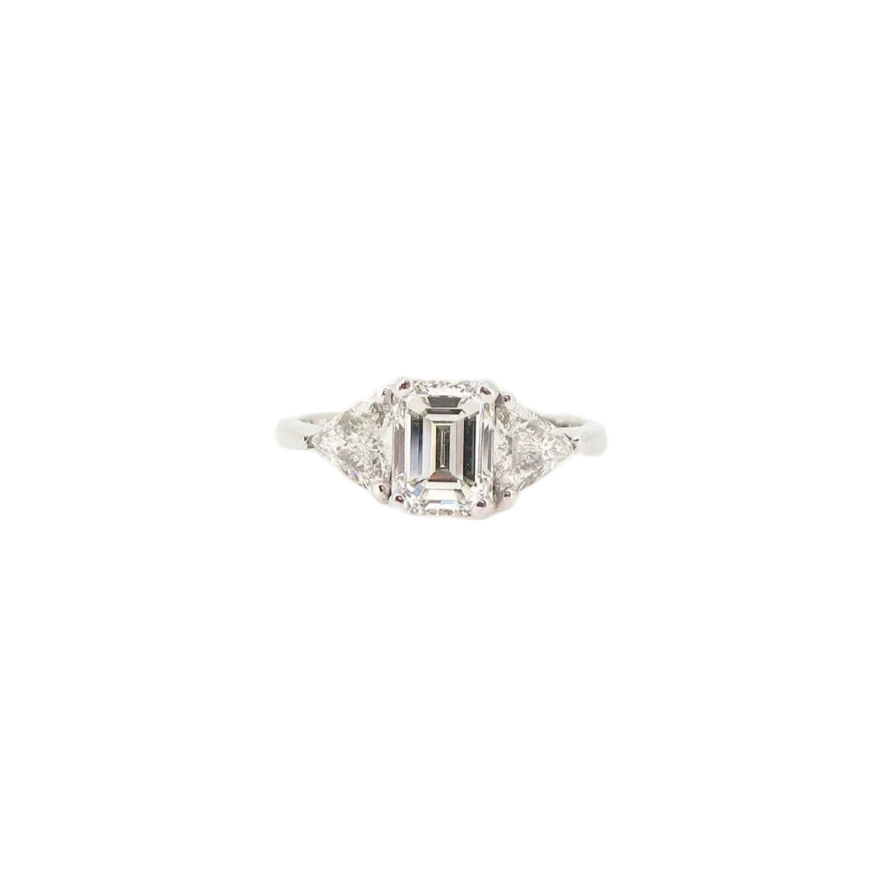 Emerald-cut & Triangular-Shaped Diamond Ring - K.S. Sze & Sons
